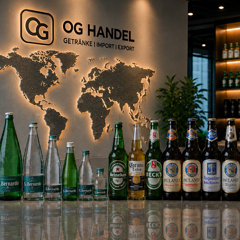 OG Handel Showroom mit Getränkeflaschen